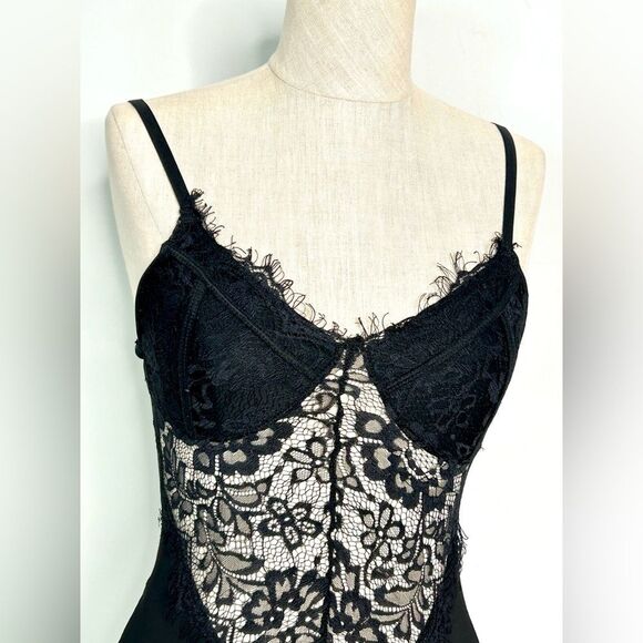 A’GACI Black Lace Cupped Bodysuit size Small - Picture 2 of 9